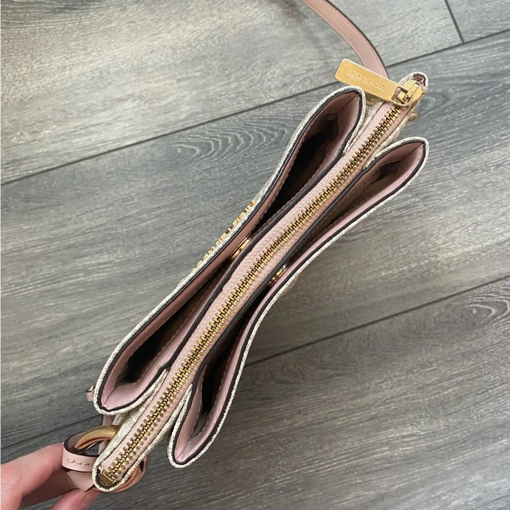 Michael Kors Pink and Cream Crossbody Bag